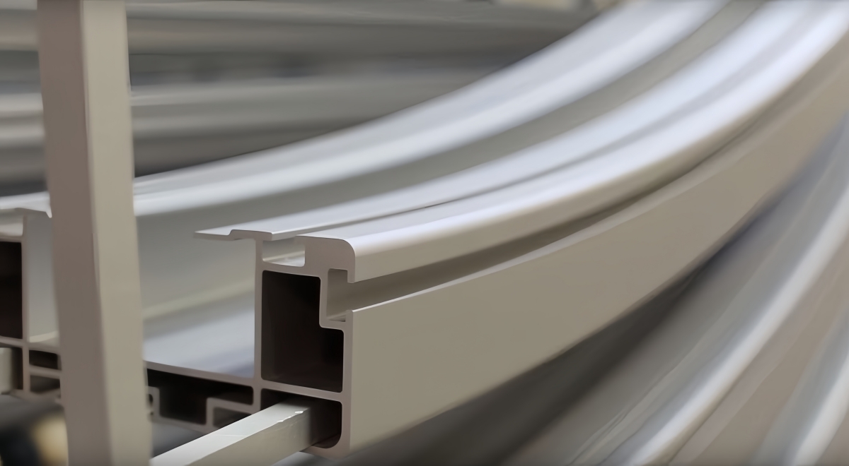 Bent aluminum profiles in architecture