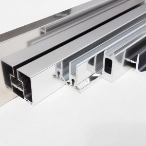 Close-up of polished aluminum texture