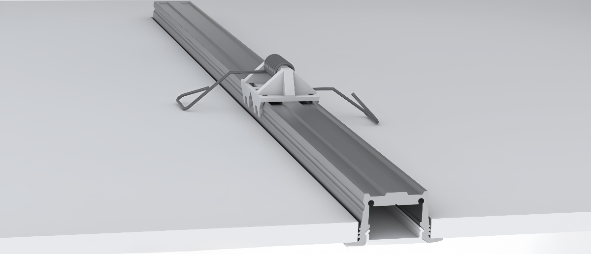 Cross section recessed aluminum profile