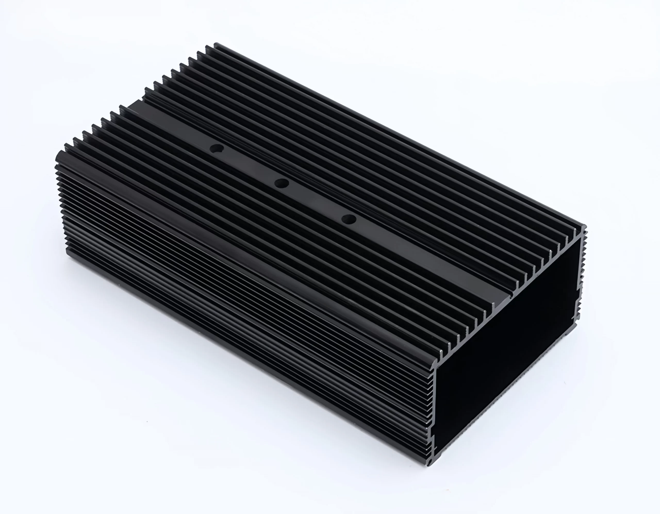 Matte black aluminum extrusion finish detail