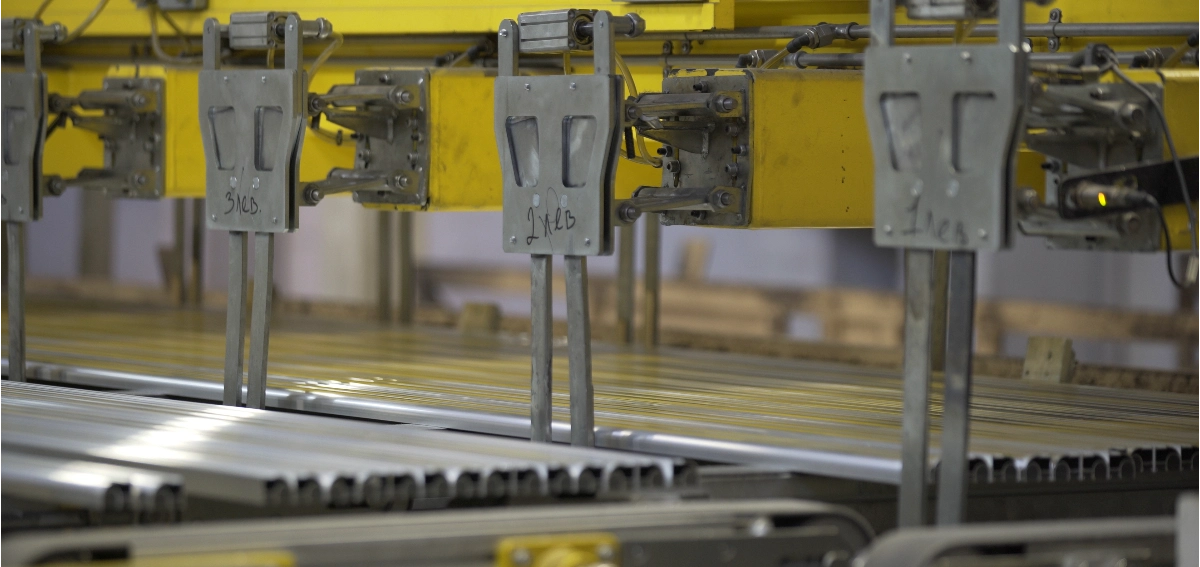 Profile emerging from aluminum extrusion die