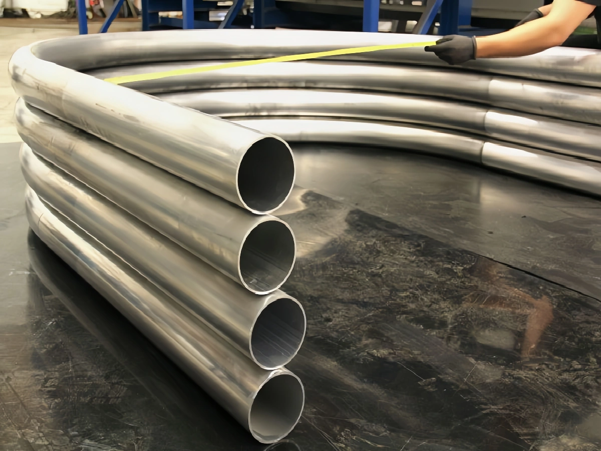 Roll bending large radius Curved aluminum pipe