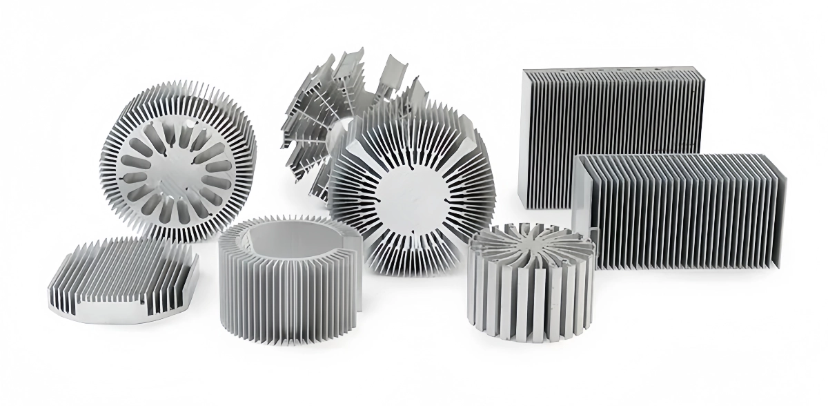 Various shapes of Extruded Heat Sink Profiles
