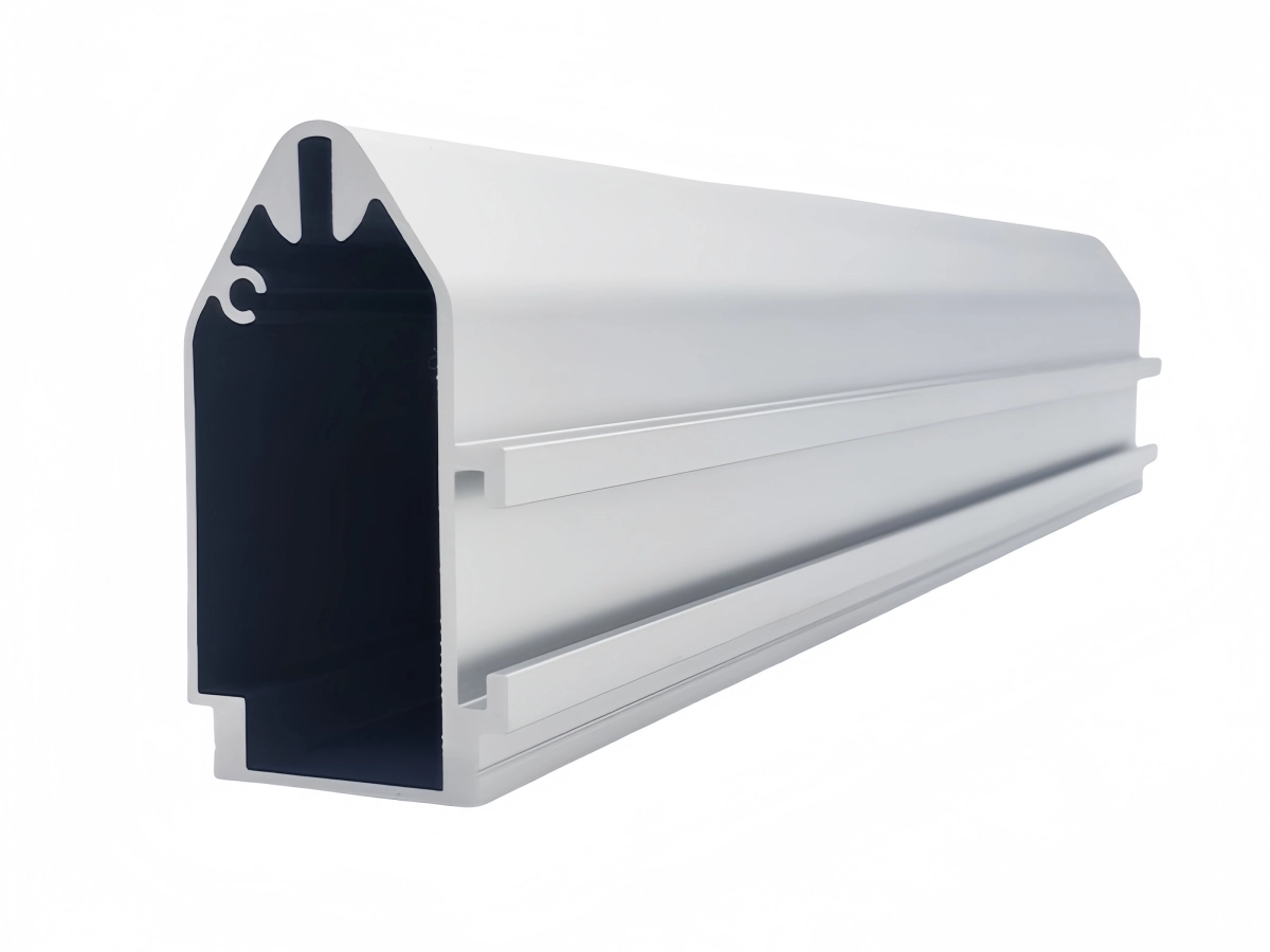 Close up view aluminum extrusion profiles detail