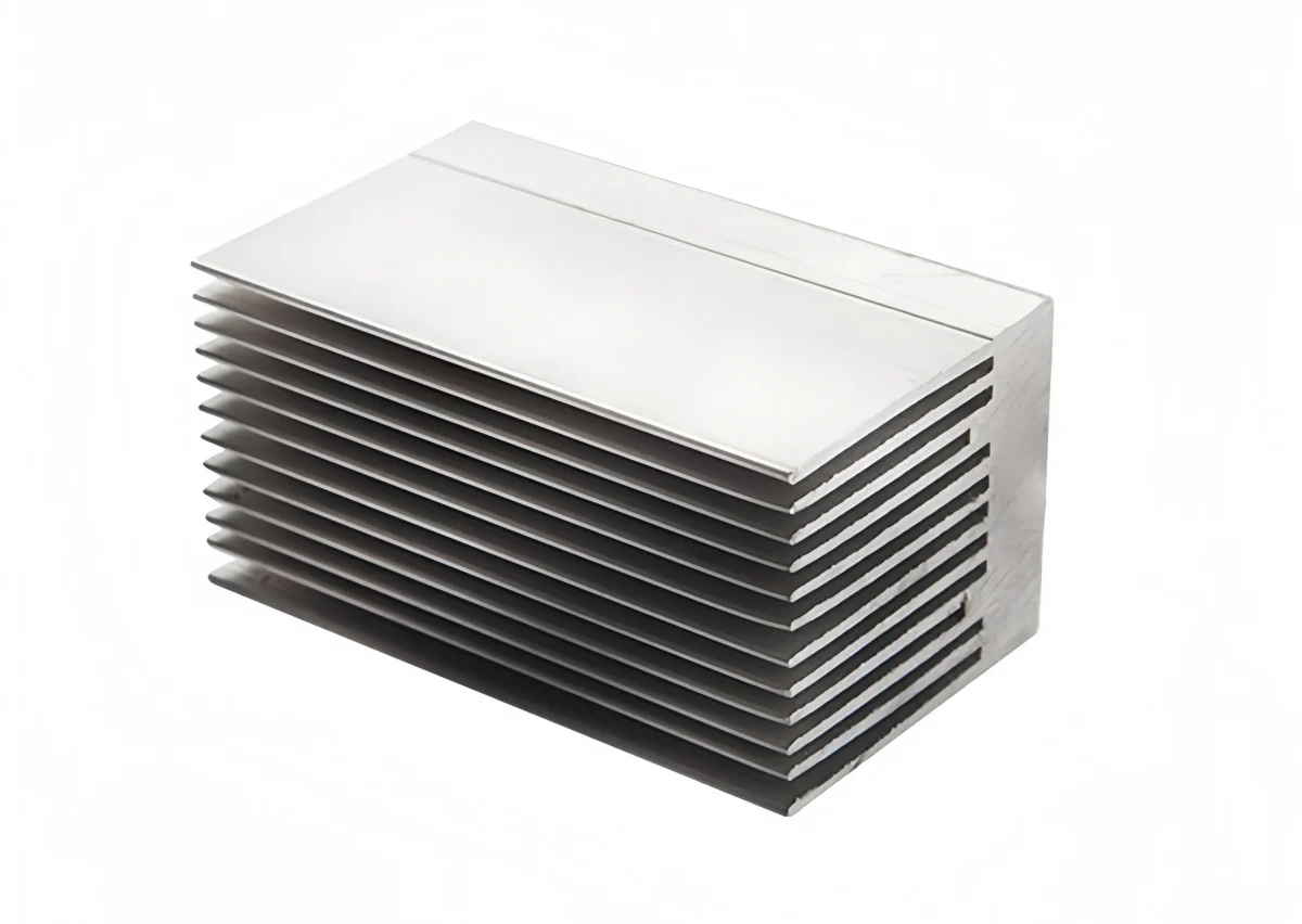 Electronics cooled by a heat sink with fins
