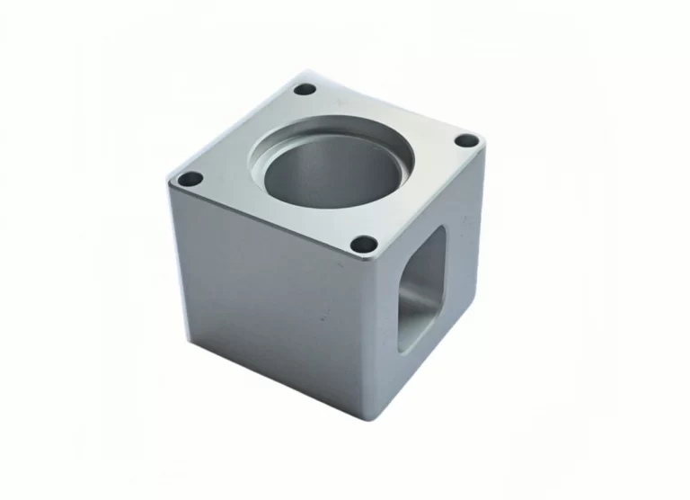 Finished part from block of aluminum for cnc