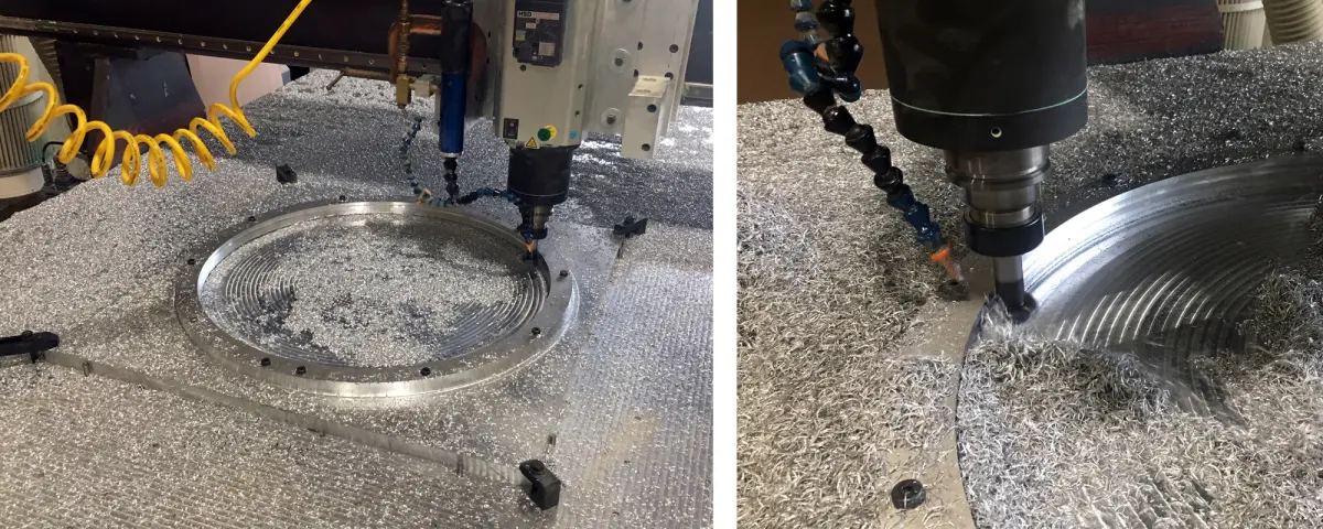 Process of cutting aluminum with a cnc router