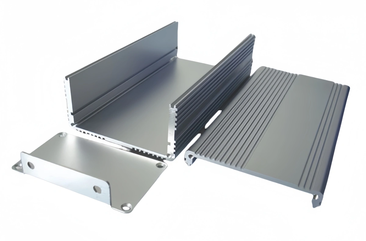 A strong extruded aluminum enclosure protecting circuits