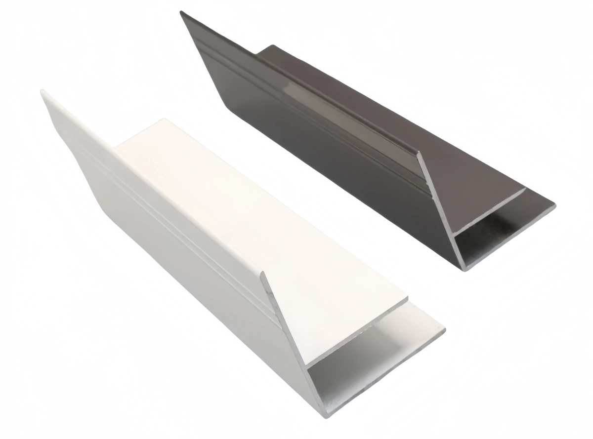 A sign framed with an aluminum f channel extrusion