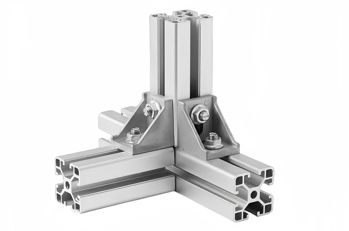 Connectors for t slotted aluminum extrusion