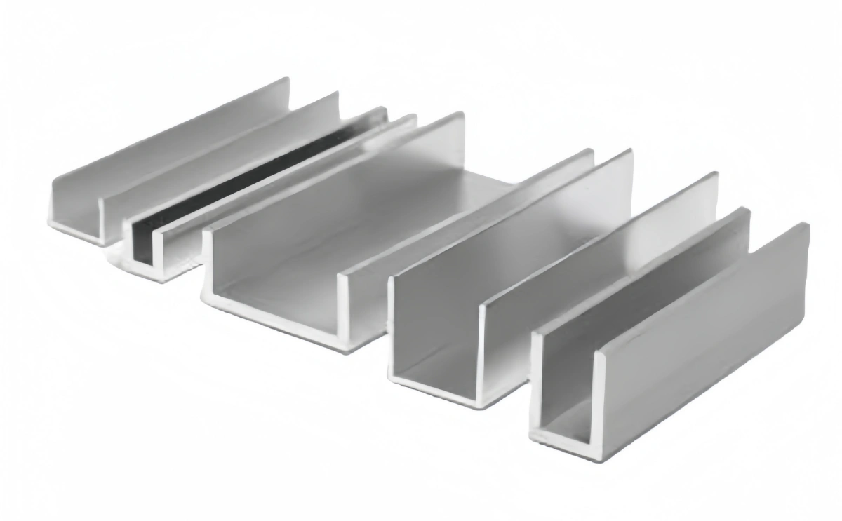 Dimensional diagram of aluminum u channel extrusions