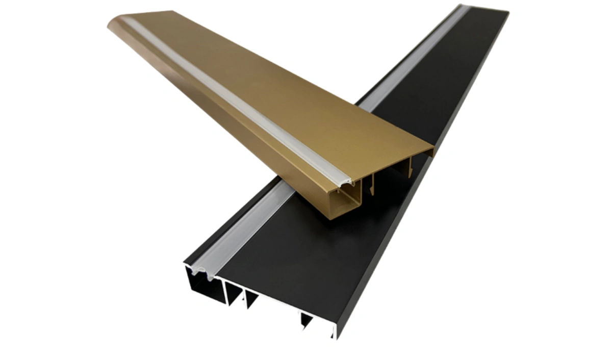 Polished gold aluminum electronic device casing detail