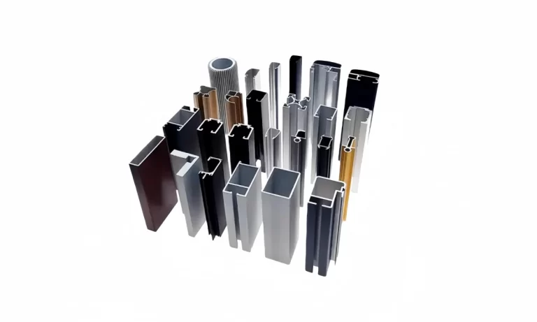 Architectural aluminum extrusions in a modern building facade