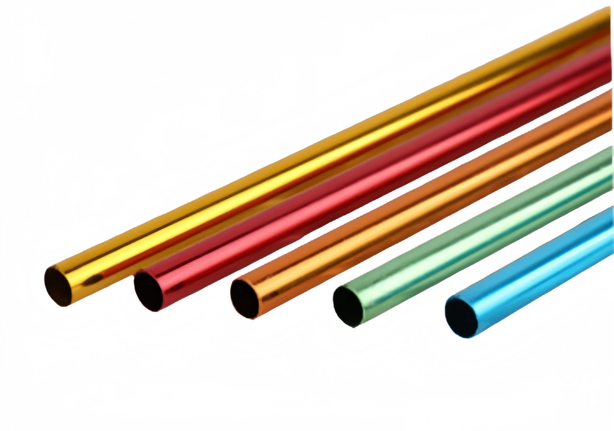 Close up of anodized aluminum tubing surface finish