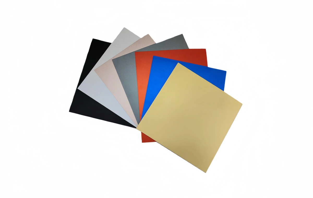 Close up texture of red anodized aluminum plate